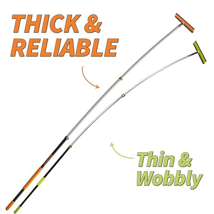 4-12 ft Window Washer Squeegee Kit with Extension Pole (20+ Foot Reach) // Long Handle Squeegee for Window Cleaning & Car Cleaning Multi-Use//Telescopic Professional Window Cleaning Squeegee for Home - size: 12 feet