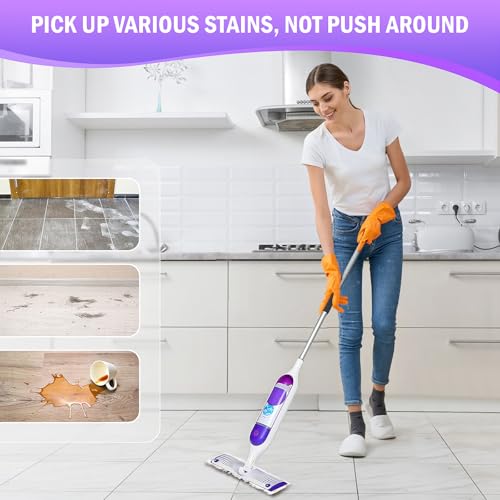 25 Pack Disposable Mop Pads for PowerMop Multi-Surface Floor Mop, Mopping Pad Refills for Floor Cleaning - size: 25*Purple