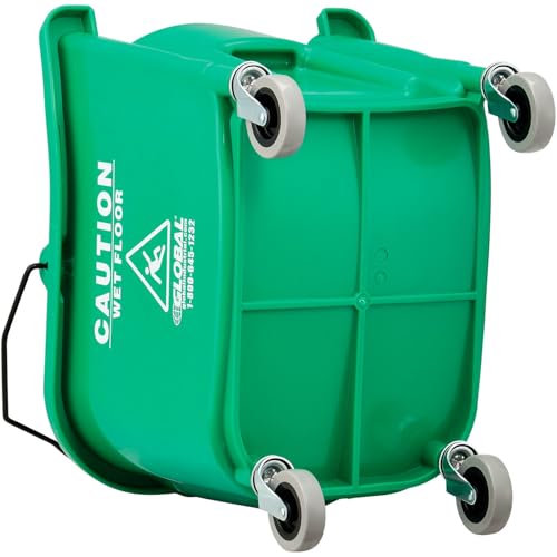 Global Industrial Commercial Mop Bucket and Wringer Combo with Side Press, 38 Quart Capacity, Durable Corrosion-Resistant Polypropylene, 3" Swivel Casters, Green - color: Green