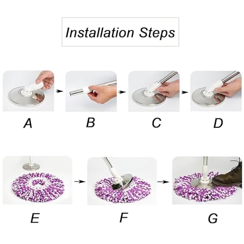 Spin Mop Pole Handle Replacement, Home Floor 360 Degrees Rotating Telescopic Replacement Handle Cleaning Tool Accessories Enhanced Thickened Version for Cleaning Home Bedroom Office (Khaki) - color: Khaki