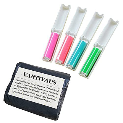 VANTIYAUS Lint Roller（4pcs） Reusable Foldable Portable Clothes Washing Carpet Sheets dust Suction Brush Picker Set Cleaner,Pet Hair Remover Brush(Random Color)