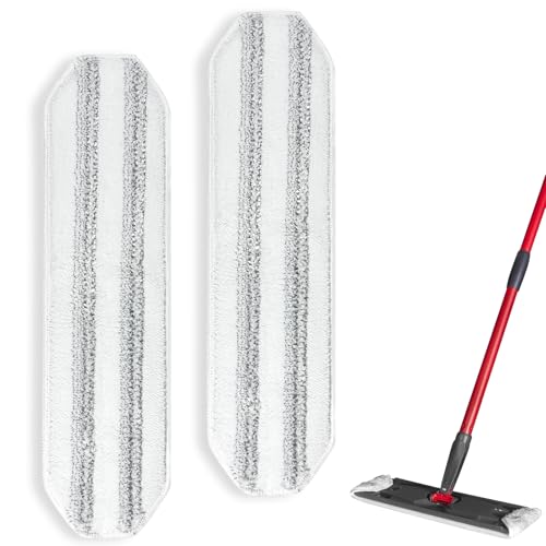 Aifacay Mop Replacement Pads for Ocedar H2prO Flat Mop System, 2 Pack Microfiber Mop Heads Replacements for O-Cedar H2pro Flat Mop, High-Friction PP Fibers Added Washable Mop Refills - color: Flat Mop Pads-2 Pack