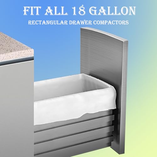 18 Gallon Trash Bags 50 Count with Clear Trash Bag Dispenser | 1.2 Mil THICK with Reinforced Drawstring Garbage Liners Fit 18 Gallon Compatible with Kitchenaid, Whirpool, GE 15 Inch Compactors Black - color: 18 Gallon 50 Count & Dispenser