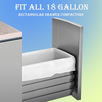 18 Gallon Trash Bags 50 Count with Clear Trash Bag Dispenser | 1.2 Mil THICK with Reinforced Drawstring Garbage Liners Fit 18 Gallon Compatible with Kitchenaid, Whirpool, GE 15 Inch Compactors Black - color: 18 Gallon 50 Count & Dispenser