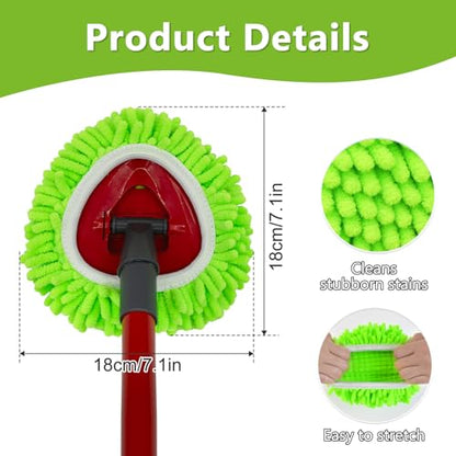 Mop Heads Replacements,Mop Replace Heads Compatible with Ocedar RinseClean 2-Tank Spin Mop,Reusable Mop Head for Wet/Dry,3 Pack Chenille&Microfiber Dust Mop Refills for Multi-Surface Floor Cleaning - size: mini-3pack
