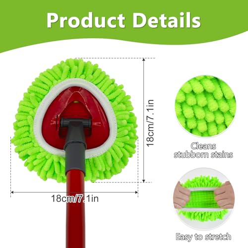 6 Pack Mop Replace Heads Mop Heads Replacements for O-Cedar RinseClean 2-Tank Spin Mop System,Chenille&Microfiber Mop Head Refills for Multi-Surface Floor Dry/Wet Use,Reusable and Washable,Green - size: mini-6pack