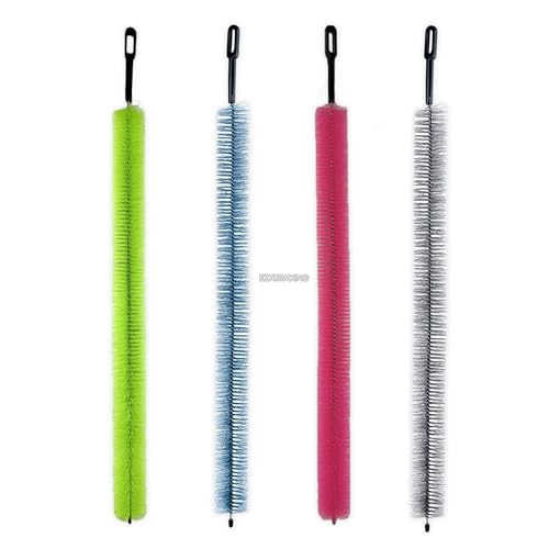 Bristle and Flexible Brush 27 Inch for Clothes Dryer Lint Vent Trap Cleaning, Refrigerator Coil, Drain Pipes and Radiators Cleaning (Plastic Handle - 4 Pack)