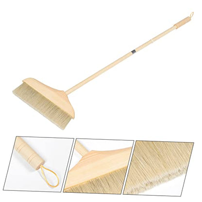 Ergonomic Soft Bristle Broom Handle for Sweeping Reach Broom Stick for Hardwood Floors Safe for Carpet