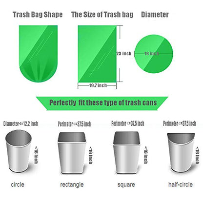 Biodegradable Trash Bags 4-6 Gallon, 100 Counts, Extra Thick Small Trash Bag Recycling Garbage Bags For Kitchen Bathroom Yard Office Wastebasket Car - size: 5 Gallon, 100 Count (Pack of 1)