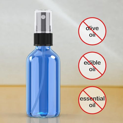 Wedama 2 oz Mini Glass Spray Bottles, Empty Small Spray Bottles with Funnel Dropper, Fine Mist for Hair, Travel, Plants, Cleaning Solutions and Skin Care (4 Pack Sky Blue) - color: Sky Blue, size: 2 Ounce (Pack of 4)