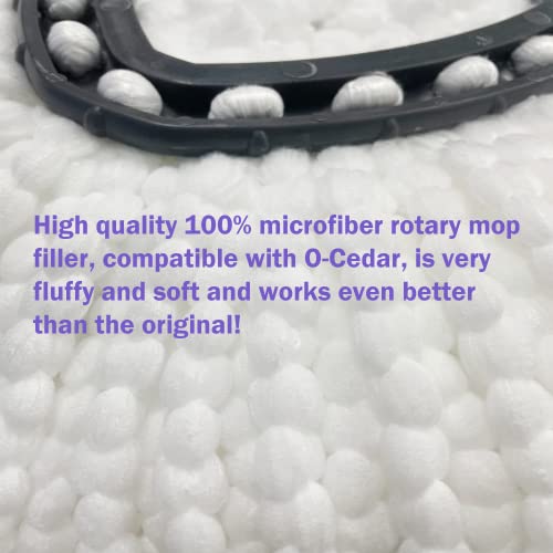 4 Pack Mop Replacement Heads for O-Ceda EasyWrin Spin Mop, Microfiber Spin Mop Refills, Easy Cleaning Mop Head Replacement - color: White, size: 4 Count (Pack of 1)