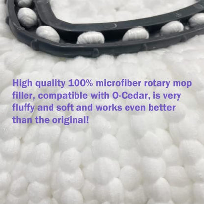 4 Pack Mop Replacement Heads for O-Ceda EasyWrin Spin Mop, Microfiber Spin Mop Refills, Easy Cleaning Mop Head Replacement - color: White, size: 4 Count (Pack of 1)