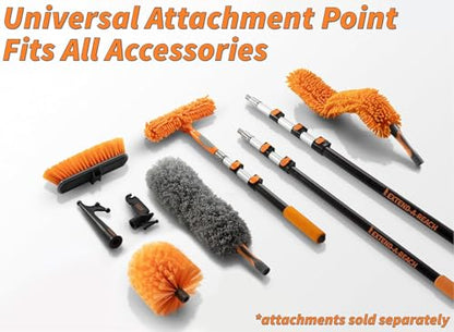 5-30 ft Window Washing Kit with Extension Pole (36+ Foot Reach) // Window Cleaning Tool & Window Washer Squeegee with Telescopic Extension Pole