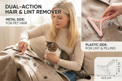 Pet Hair Remover Carpet Scraper - Lint Remover Tool with Two Way Edge for Sofa Coat Rug Bedding Furniture 1Pack(Light Pink) - color: Light Pink