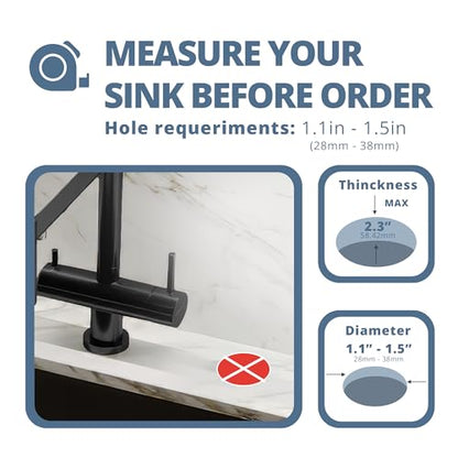 SBEN Built-in Kitchen Sink Soap Dispenser – Stainless Steel Pump, 17 oz Bottle and Extension Tube Kit 47", Upgraded Metal Check Valve, Countertop Hand Soap & Lotion Dispenser (Matte Black) - color: Matte Black
