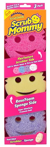 Scrub Mommy Kitchen Sponges - Dual-Sided Dish Sponges for Scrubbing - Non-Scratch Cleaning Sponges for Washing Dishes, Bathroom & Multi-Surface Cleaning - Online Exclusive (3 Count) - size: 3 Count (Pack of 1), style: Exclusive Scrub Mommy