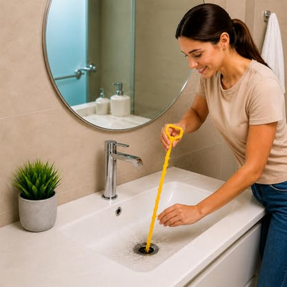 Drain Clog Remover, Drain Snake Hair Tool 20 inch Flexible Sink Drain Cleaner for Shower, Kitchen Pipe Unclogger, Plumbing Snake Hair Clog Remover Tool - style: 1 Pack