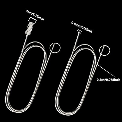 2 Pack 55 Inches Brush Cleaner for Cleaning Straw,Long Flexible Tube Cleaning Brush,Stainless Steel and Nylon Bristles, Suitable for Home Kitchen, Fish Tank,Water Pump Accessories, and More
