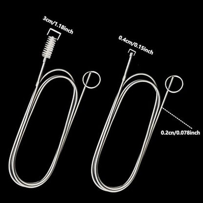 2 Pack 55 Inches Brush Cleaner for Cleaning Straw,Long Flexible Tube Cleaning Brush,Stainless Steel and Nylon Bristles, Suitable for Home Kitchen, Fish Tank,Water Pump Accessories, and More