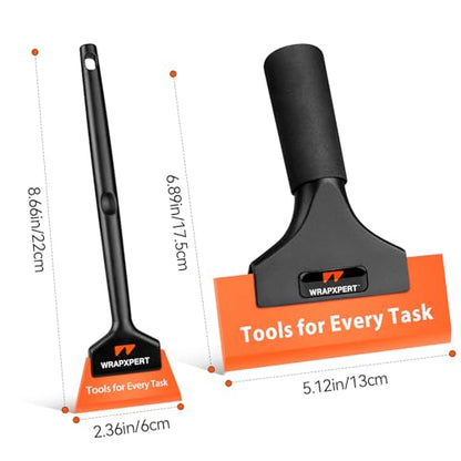 WRAPXPERT Window Tint Tools 2Pack, Small Squeegee 5 inch & Mini Squeegee for Car Window, Rubber Scraper Kit for Front Windows Rear Glass, Auto Car Glass Film Installation