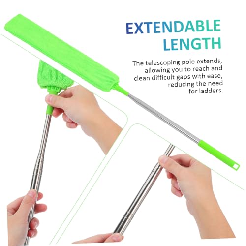 Retractable Telescoping Gap Duster with Washable Cloths Long Flat Cleaner for Under Furniture and Reach Areas for Dust Removal Ceilings and Corners - size: 43.00X7.50X0.30CM