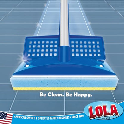 LOLA Squeeze Sponge Mop, 7 Pack - w/ Poly Foam & Natural Cellulose Layer - Absorbs Moisture, Hard Surface Cleaner - Refillable, 9” Wide Head - for Home, Office, Hardwood, Linoleum & Tile Floors - size: 7 Pack