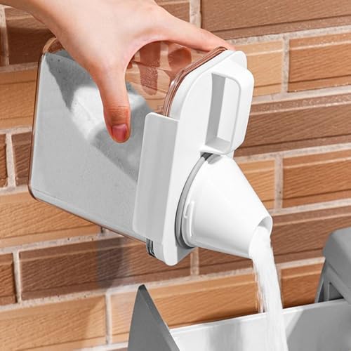 1100ml Capacity Transparent Plastic Liquid Laundry Dispenser Sealed Design Removable Lid Detergent Fabric Softener Storage Container