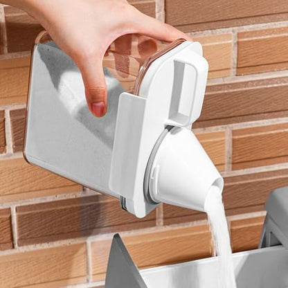 1100ml Capacity Transparent Plastic Liquid Laundry Dispenser Sealed Design Removable Lid Detergent Fabric Softener Storage Container