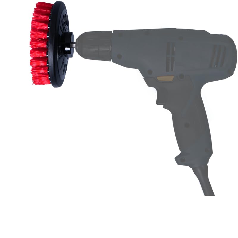 Chemical Guys ACC508 Heavy Duty Spinner Multi-Surface Drill Brush Attachment (Fits Any Standard Drill - Power Scrubber Removes Heavy Stains, Dirt & Grime from Grout, Tubs & Showers), Red - style: Heavy Duty