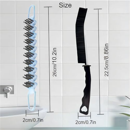 Crevice Cleaning Brush Hard Bristle Grout Brush Scrub Brush Toilet Brush Cleaning Tools Cleaning Supplies for Household Use Bathroom Kitchen 3 Pcs (Black&Blue) - color: Black&blue