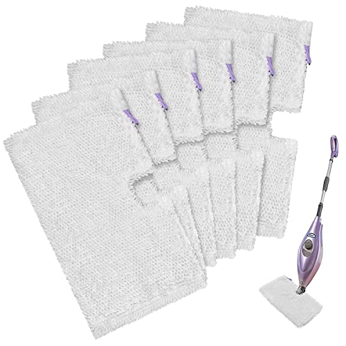 6 Pack Microfiber Steam Mop Replacement Pads for Shark Steam Mops S3500 Series S3501 S3601 S3550 S3901 SE450 S3801CO S3601D S2901 S2902 Steam Pocket Mop Pads Floor Cleaning Reusable for Shark Mop Pads - color: White, size: 6