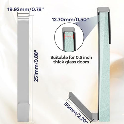 Zorfeter 10 Inch Extended Over Shower Door Hook, Stainless Steel Heavy Duty Shower Hooks Drilling-Free Towel Hooks for Bathroom Frameless Glass Shower Door - 3 Packs - size: 10 Inch