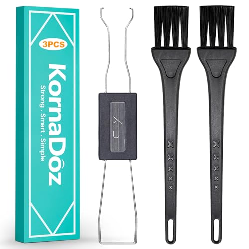 3-Piece Keycap & Switch Puller Tool Kit – Durable Stainless Steel Mechanical Keyboard Keycap Remover with Cleaning Brush (Anti-Rust Design, Ideal for DIY & Maintenance)