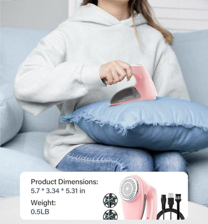 Bymore Fabric Shaver, Lint Shaver for Clothing Furniture Shaver, Sweater Defuzzer Pill Remover Shaver, Lint Remover for Clothing Fuzz-Pink - color: Pink