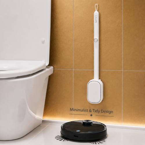 CiLoN 30 Pack Auto-Open Lid Disposable Toilet Bowl Brush & Holder System | Wall-Mounted Disposable Toilet Cleaning Set For Touch-Free Space-Saving Hygienic Modern Bathrooms (Starter Kit + 30 Sponge) - size: Starter Kit + 30pcs Refill Heads
