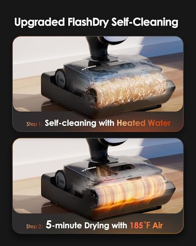 Tineco Floor One S9 Artist Steam Wet Dry Vacuum Cleaner, High-Temp Steam Cleaning, 22kPa Suction, 360° SmoothDrive, Anti-Tangle Design, 185°F Flashdry, Long Runtime, 180° Lay-Flat - style: S9 Artist Steam