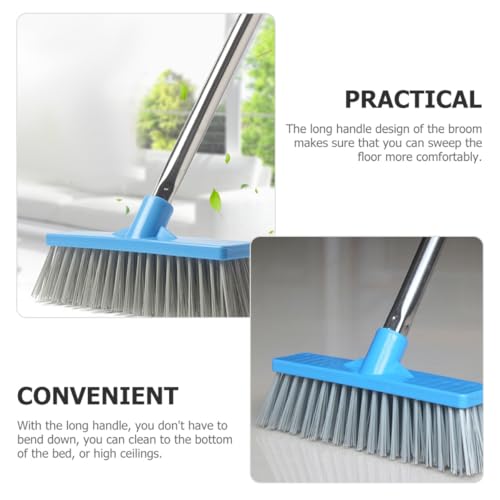 Healifty Long Handle Stiff Bristle Floor Scrubber Brush for Bathroom and Shower Tile Cleaning, Heavy Duty Grout Scrubbing Brush Suitable for Indoor and Outdoor Floors