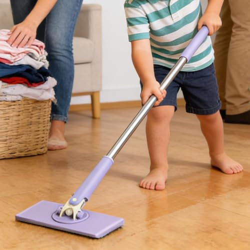 Zero S nap Grip Mini Mops, Retractable Ga p Dust Cleaner Flat Mops with 360° Rotating Head & Sweeping Cloths for Gaps & Multi- for Kitchen Bathroom Car Floor Home - color: Purple-s