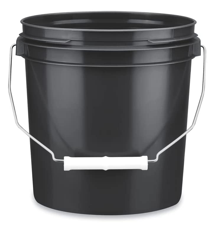 House Naturals 1 Orange and Black Gallon Food Grade Buckets pails with Lids BPA Free Plastic containers -(Pack of 6) Made in USA