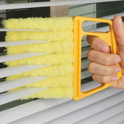 Handheld Vent Brush Yellow Tool for Blinds Vents Tracks Cleaning - color: Yellow