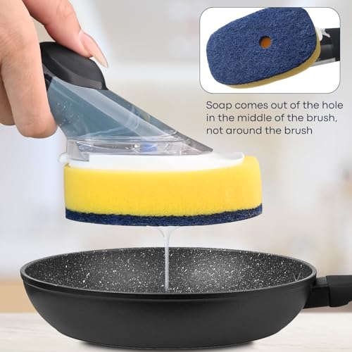 Sponge Brush Refills for OXO Dish Brush, 4 Pack Soap Dispensing Dish Refills, Scrub Replacement Head for Scrubber, Sponge Replacement Head Fits Soap Dispensing Handle - color: 4-pack