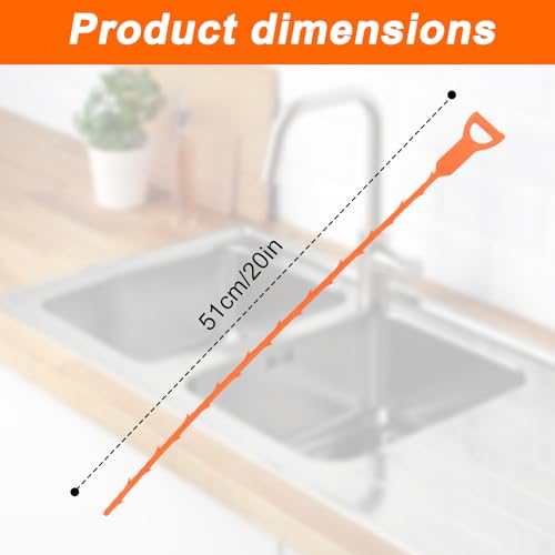 Drain Snake Clog Remover Tool, Flexible Hair Drain Cleaner for Sink, Shower, Tub & Toilet, Reusable Sink Snake for Kitchen & Bathroom Sewer Pipe Cleaning