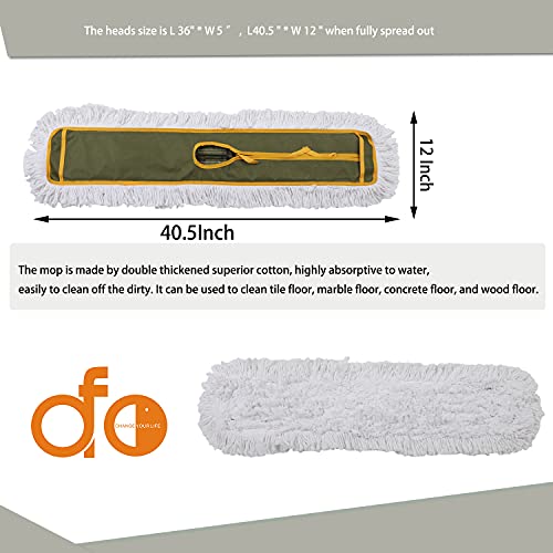 OFO 36inch Industrial Commercial Dust Mop 2 Sets //Heavy Duty Dust Mop // 63inch Length Stainless Steel Handle //Easily Clean Large Area Factory,Shopping Mall,Garage - style: 36 Inch