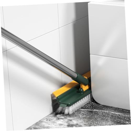 Ipetboom Multifunctional Long Handle Floor Scrub Brush Green Heavy Duty Cleaning Tool for Bathroom and Indoor Use Stiff Bristles for Effective Scrubbing and Squeegee Action
