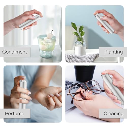 Tekson 10ml Travel Perfume Atomizer Refillable, Mini Cologne Spray Bottle Empty, Small Coffee Spray Bottle (Sliver) - color: sliver