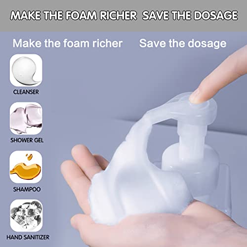 2 PCS-Foaming Soap Dispenser, Hand Soap Dispenser, Refillable Foam Liquid Hand Soap Empty Plastic Pump Bottle Container for Bathroom Vanities, Kitchen Sink, Hospital, Clinic（17 oz ） (White) - color: White