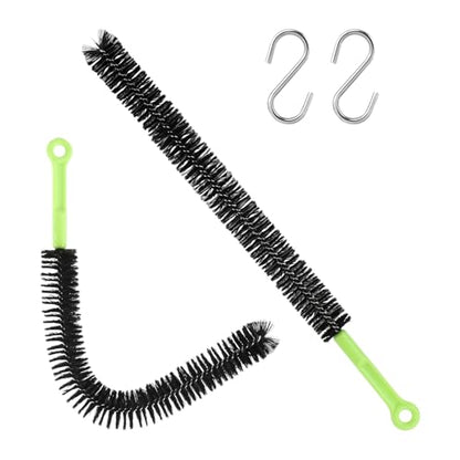 2 Pcs Drain Clean Brush Set,with 2 S-shape Hooks Extended Dryer lint Removal Brush Drain Clog Remover for Toilet, Kitchen Sink, Sewer Drain, Bathroom Tub(size:16 inch)