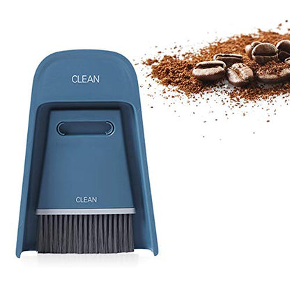 Mini Dustpan and Brush Set, Portable Snap on Design Desktop Cleaning Brush Handheld Crumb Sweeper for Sofa Car Kitchen (Dark Blue) - color: Dark Blue