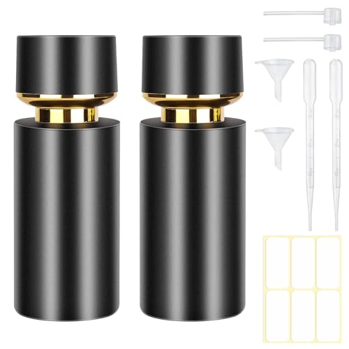 2pcs 50ml Glass Spray Bottle for Perfume,Refillable Travel Perfume Atomizer Bottles,Black Portable Cologne Atomizer Empty Bottle.(Black) - color: Black*2