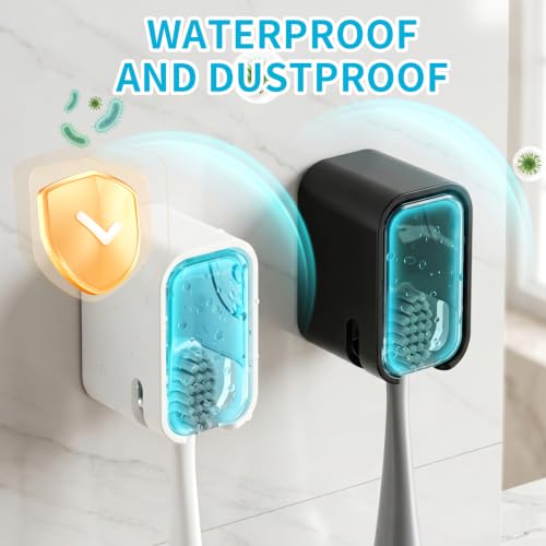 2 Pack Toothbrush Holders for Bathroom Compatible with Philips Sonicare Electric Toothbrush,Toothbrush Holder Wall Mounted with Cover for Shower,Suitable for Home and Travel